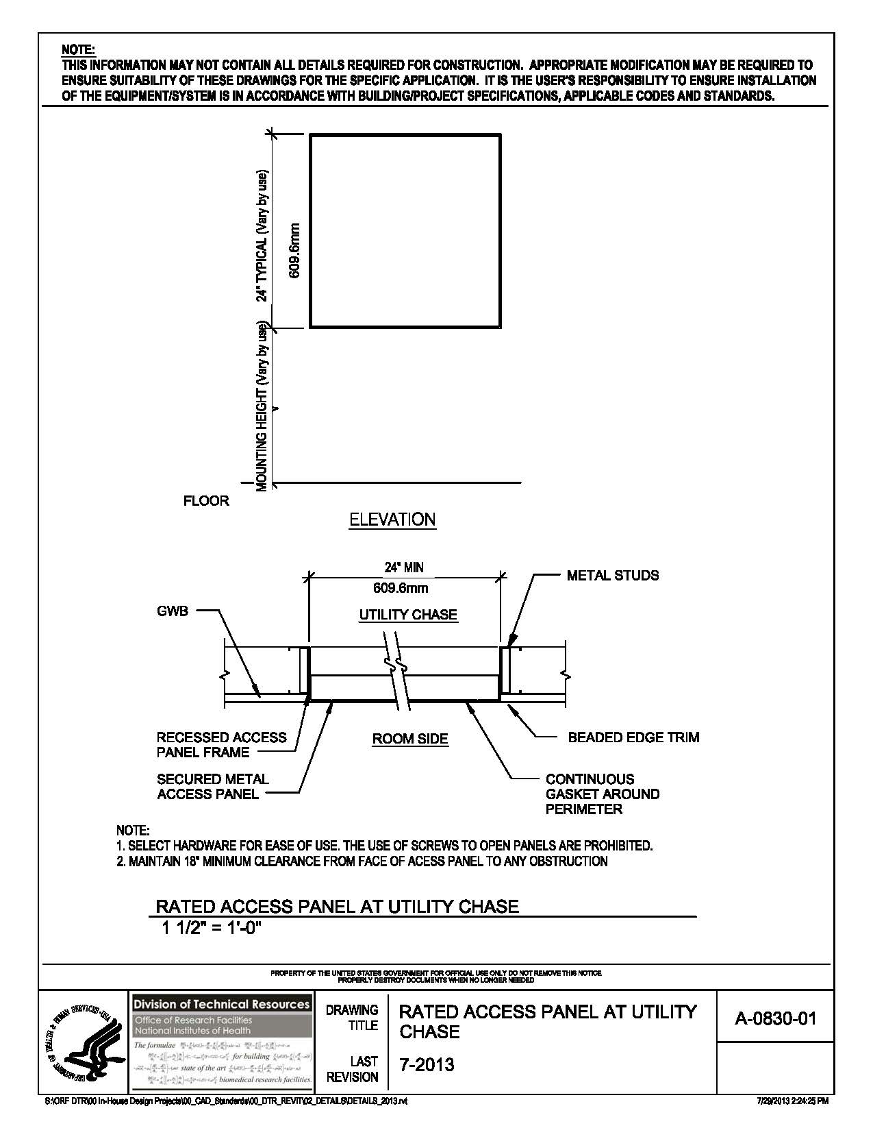 NIH Standard CAD Details